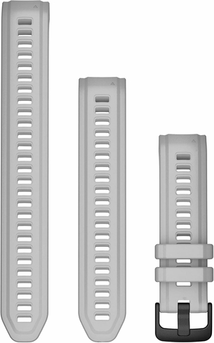 Garmin Pasek 20 mm – silikonowy jasnoszary, czarne okucia stalowe