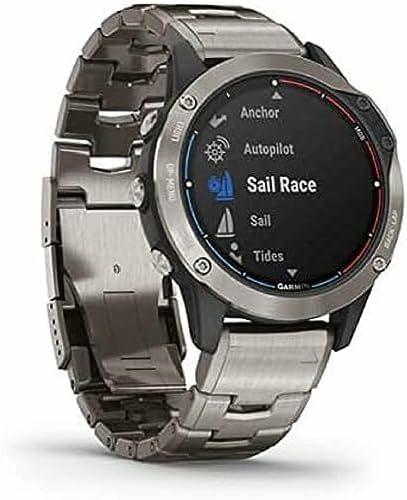 Garmin Quatix 6 Titanium – zegarek GPS dla żeglarzy i wędkarzy, szary