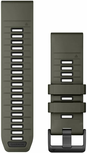Garmin QuickFit 26 mm - silikonowy pasek do zegarka, oliwkowo-czarny