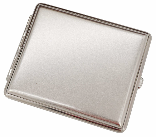 GERMANUS Papierośnica metalowa 100 mm – matowe srebro
