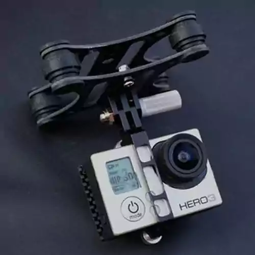 Gimbal uchwyt mocowanie do kamery PTZ DJI Phantom F450 GoPro Hero 3 widok zamontowanej kamery
