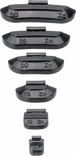 HASKYY ciężarki nabijane do felg stalowych 5–30 g – 225 szt., czarne