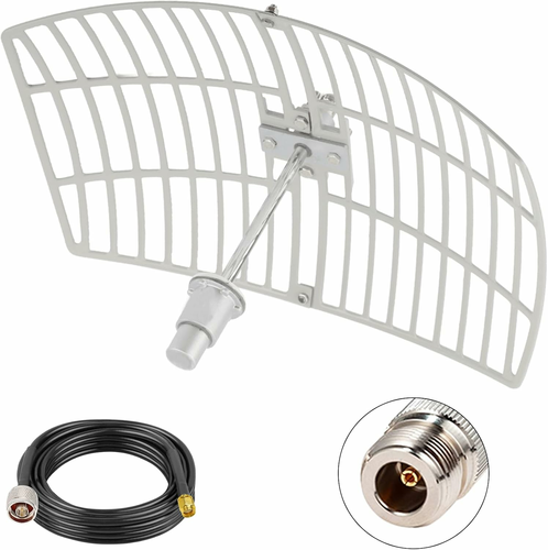 HzFitInc Antena paraboliczna WiFi 5 GHz 24dBi z kablem RP-SMA