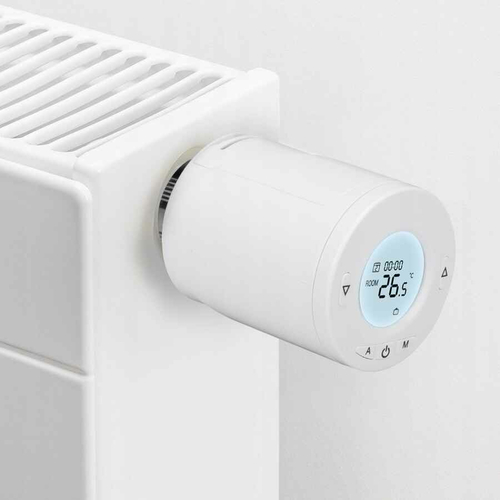 Inteligentna Smart głowica termostatyczna WiFi Meross MTS100 widok z przodu.