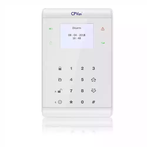 Inteligentny system alarmowy centrala CPVan RFID 433MHz 3G GSM widok z przodu.