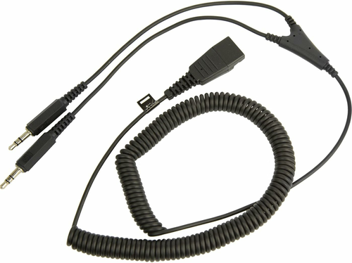 Jabra 8734-599 – kabel spiralny QD na 2 x jack 3,5 mm do komputera