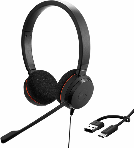 Jabra Evolve 20 MS Stereo USB-C/A – przewodowe słuchawki biurowe z pilotem