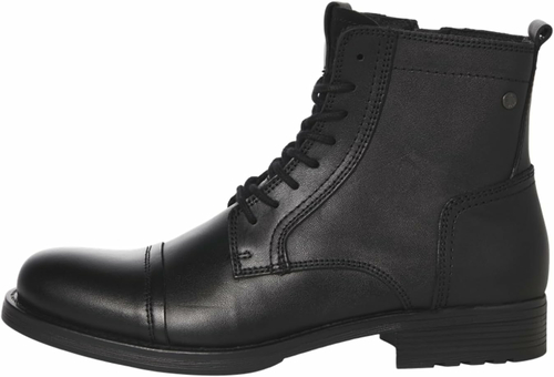 JACK & JONES JFW Russel Leather – sztyblety męskie skórzane, antracytowe