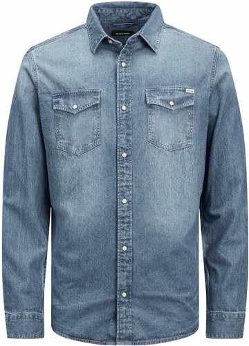 JACK & JONES JJE Sheridan – koszula męska casual z długim rękawem, niebieska
