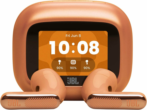 JBL Live Flex 4 – słuchawki douszne z ANC i etui z ekranem, pomarańczowe