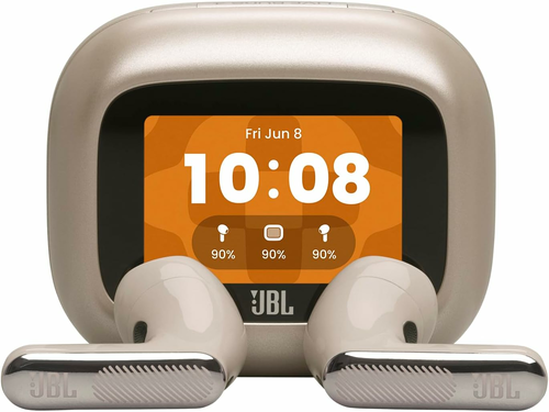 JBL Live Flex 4 – słuchawki douszne z ANC i etui z ekranem, szampańskie