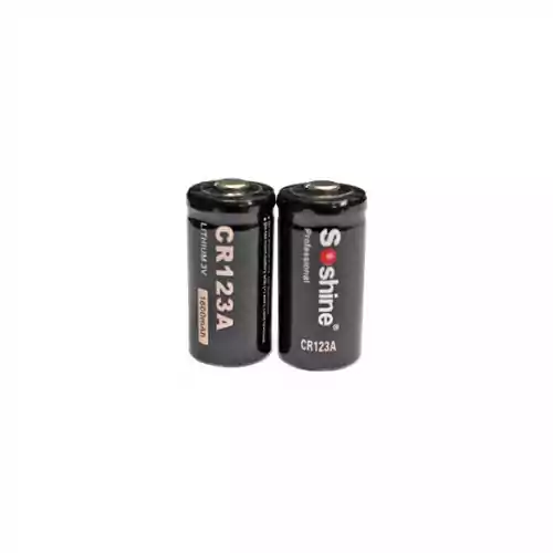 Jednorazowa bateria Soshine CR123A 3.0V 1600mAh 2 sztuki widok z przodu