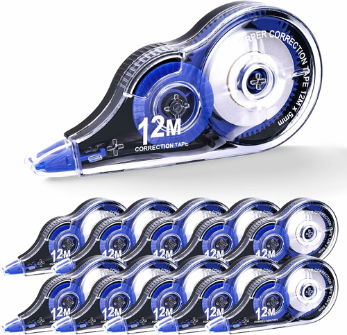 Jewan korektor w taśmie 12 m x 5 mm – zestaw 10 sztuk, niebieski