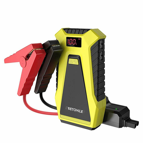 Jump Starter Booster PowerBank rozruch Vetomile S400L 12000mAh 500A widok z przodu