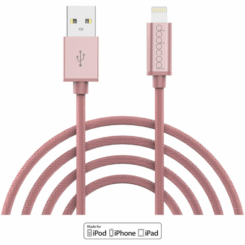 Kabel Lightning z certyfikatem MFi Dodocool DA51 różowy  widok z przodu