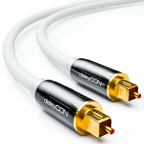 Kabel optyczny Toslink deleyCON 10m - cyfrowy S/PDIF do kina domowego