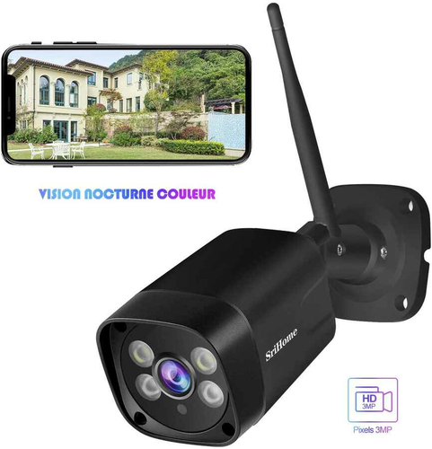 Kamera bezpieczeństw SriHome SH035 1296P FHD CCTV WiFi widok z przodu.
