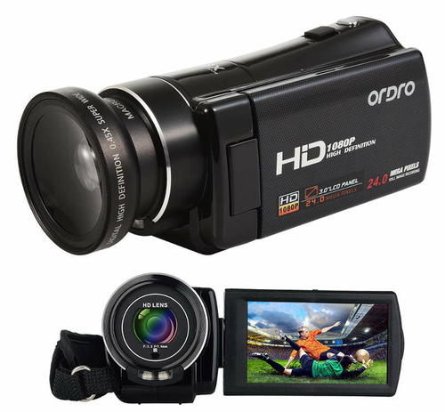 Kamera cyfrowa Full HD 16xZoom Ordro HDV-V7 widok z przodu
