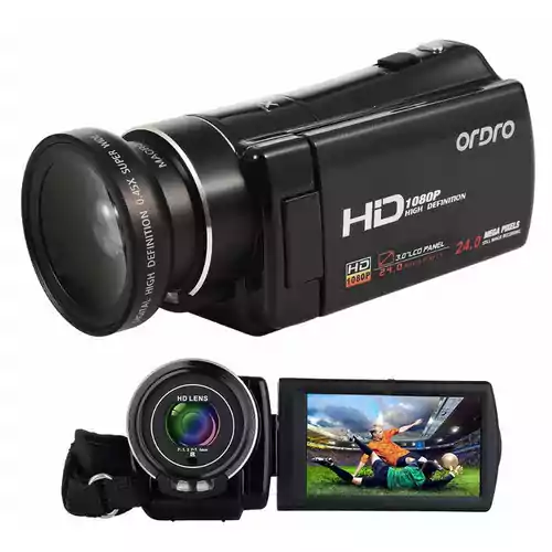 Kamera cyfrowa Full HD 16xZoom Ordro HDV-V7 widok z przodu
