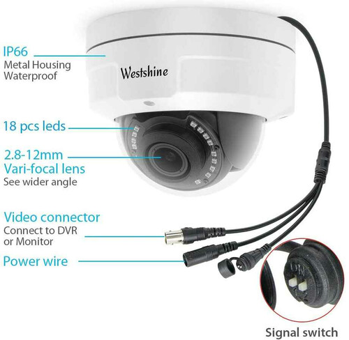 Kamera kopułkowa IP Westshine WS-HA6201 1080P widok opisu.