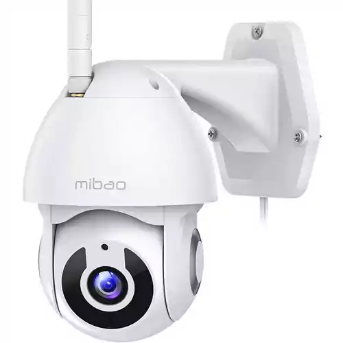 Kamera obrotowa PTZ Mibao G1 1296P WiFi 360 IP66 IR Alexa widok z przodu.