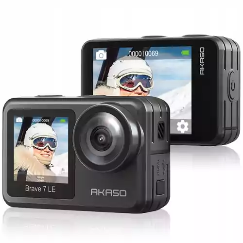 Kamera sportowa AKASO Brave 7 LE 4K Action HDR 30fps widok z przodu.
