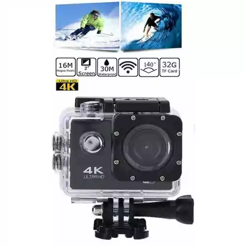 Kamera sportowa wideorejestrator 4K UHD wodoodporna 30FPS widok z przodu