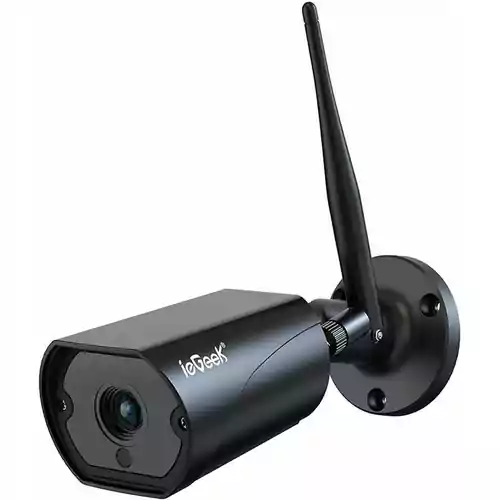 Kamera zewnętrzna IP ieGeek 2MP 1080p IP66 WiFi czarny widok z przodu