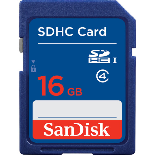 KARTA PAMIĘCI SANDISK SDHC 16GB CLASS 4 widok z przodu