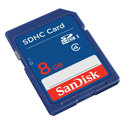 KARTA PAMIĘCI SANDISK SDHC 8GB CLASS 4 widok z lewej strony