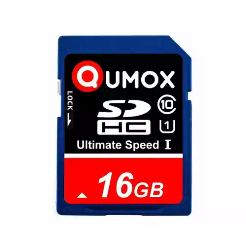 Karta pamięci SDHC 16GB 80MB/s Qumox CL10 widok z przodu