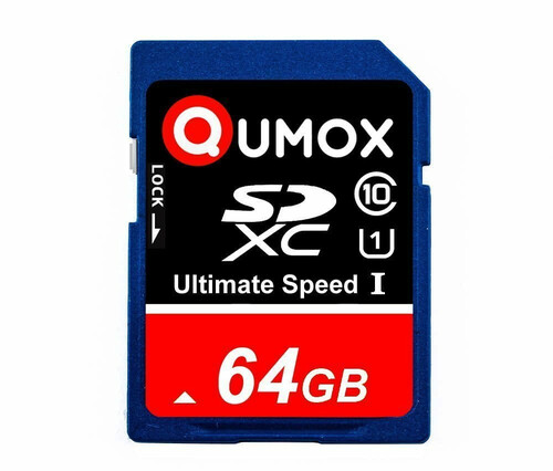 Karta pamięci SDXC 64GB 80MB/s Qumox CL10 widok z przodu