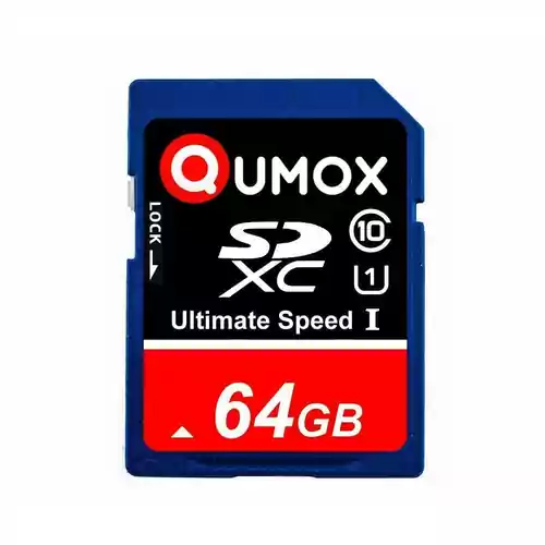 Karta pamięci SDXC 64GB 80MB/s Qumox CL10 widok z przodu