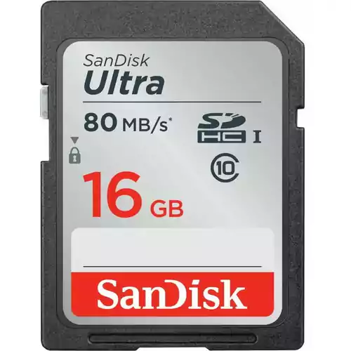 Karta SDHC SanDisk Ultra SDHC UHS-1 16GB 80mb/s widok z przodu