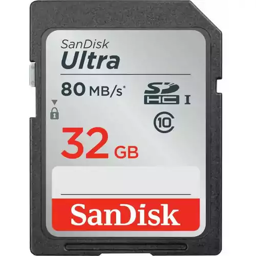 Karta SDHC SanDisk ultra UHS-1 32GB 80mb/s widok z przodu