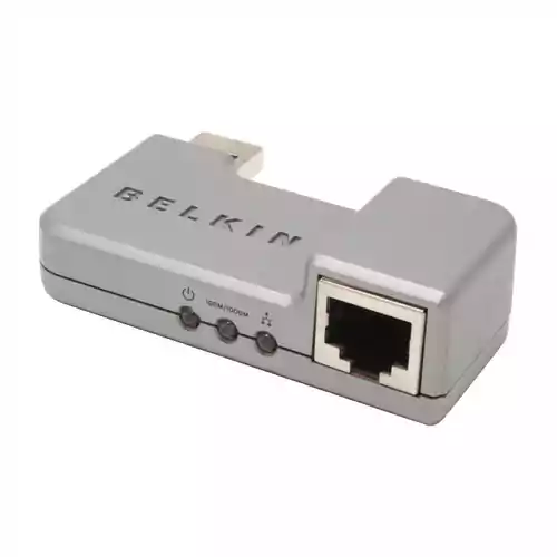 Karta sieciowa Gigabitowa BELKIN F5D5055 101001000 Mbs USB2.0 RJ45 widok z przodu.