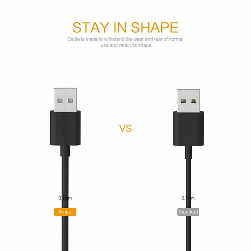 Kinps kabel lighting MFI 3M iPhone 7/6S widok z pprzodu