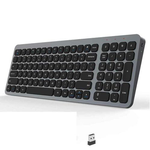 Klawiatura bezprzewodowa Leadsail KF002 PC QWERTZ widok z przodu.