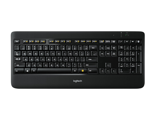 Klawiatura bezprzewodowa LOGITECH K800 ILLUMINATED QWERTZ widok z przodu.