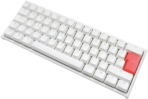 Klawiatura mechaniczna gamingowa Ducky White One2 Mini Red Silent Switch widok z przodu.