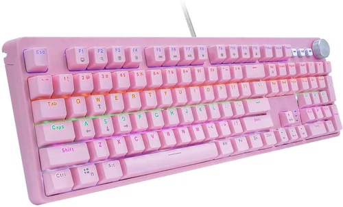 Klawiatura mechaniczna przewodowa gamingowa HUO JI BT-855 USB LED Red widok z przodu.