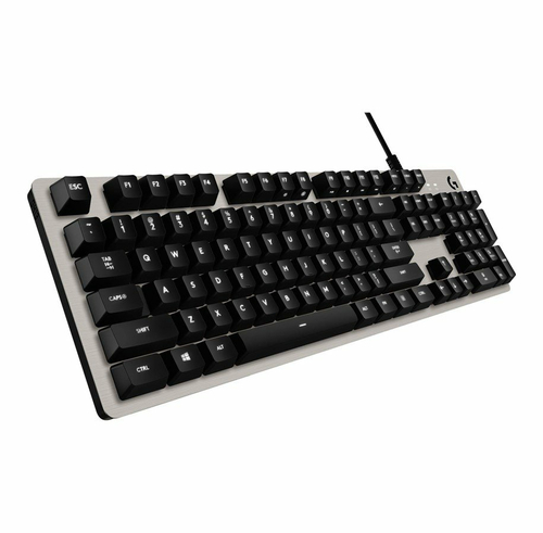 Klawiatura mechaniczna przewodowa gamingowa Logitech G413 Silver Tactile widok z przodu.