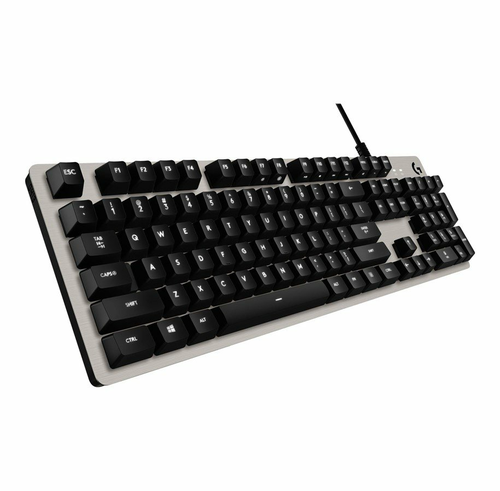 Klawiatura mechaniczna przewodowa gamingowa Logitech G413 Silver Tactile widok z przodu.