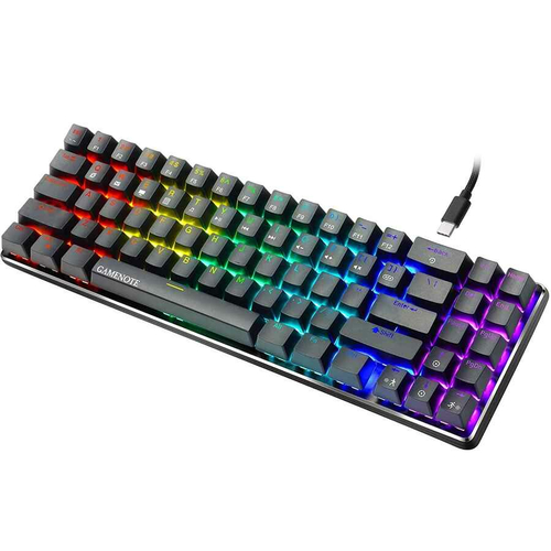 Klawiatura mechaniczna przewodowa Havit KB512L RGB USB-C widok z przodu.