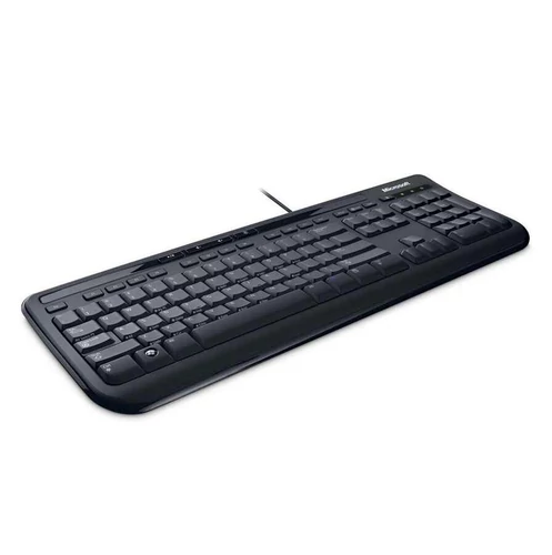 Klawiatura przewodowa Microsoft Wired Keyboard 600 QWERTZ USB widok z przodu.