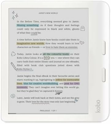 Kobo Libra Colour 32GB – czytnik e-booków z kolorowym ekranem, biały