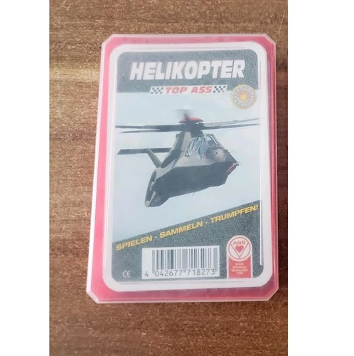 Kolekcjonerskie karty Vintage Helikopter Top ASS widok z przodu.
