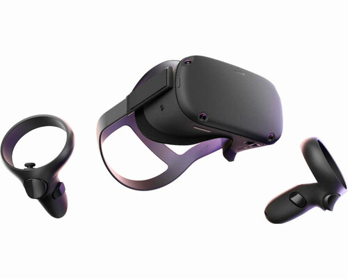 Konsola VR Oculus Quest okulary i kontrolery widok  zestawu 