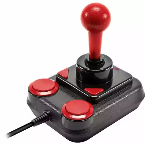 Kontroler do Commodore C64 USB czarno czerwony widok z przodu