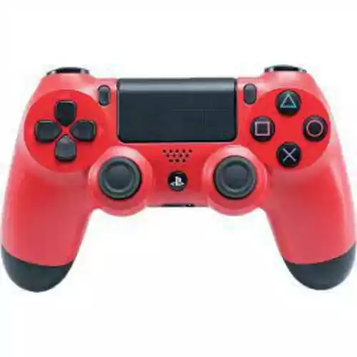 Kontroler pad gamepad PS4 PlayStation 4 czerwony widok z przodu.